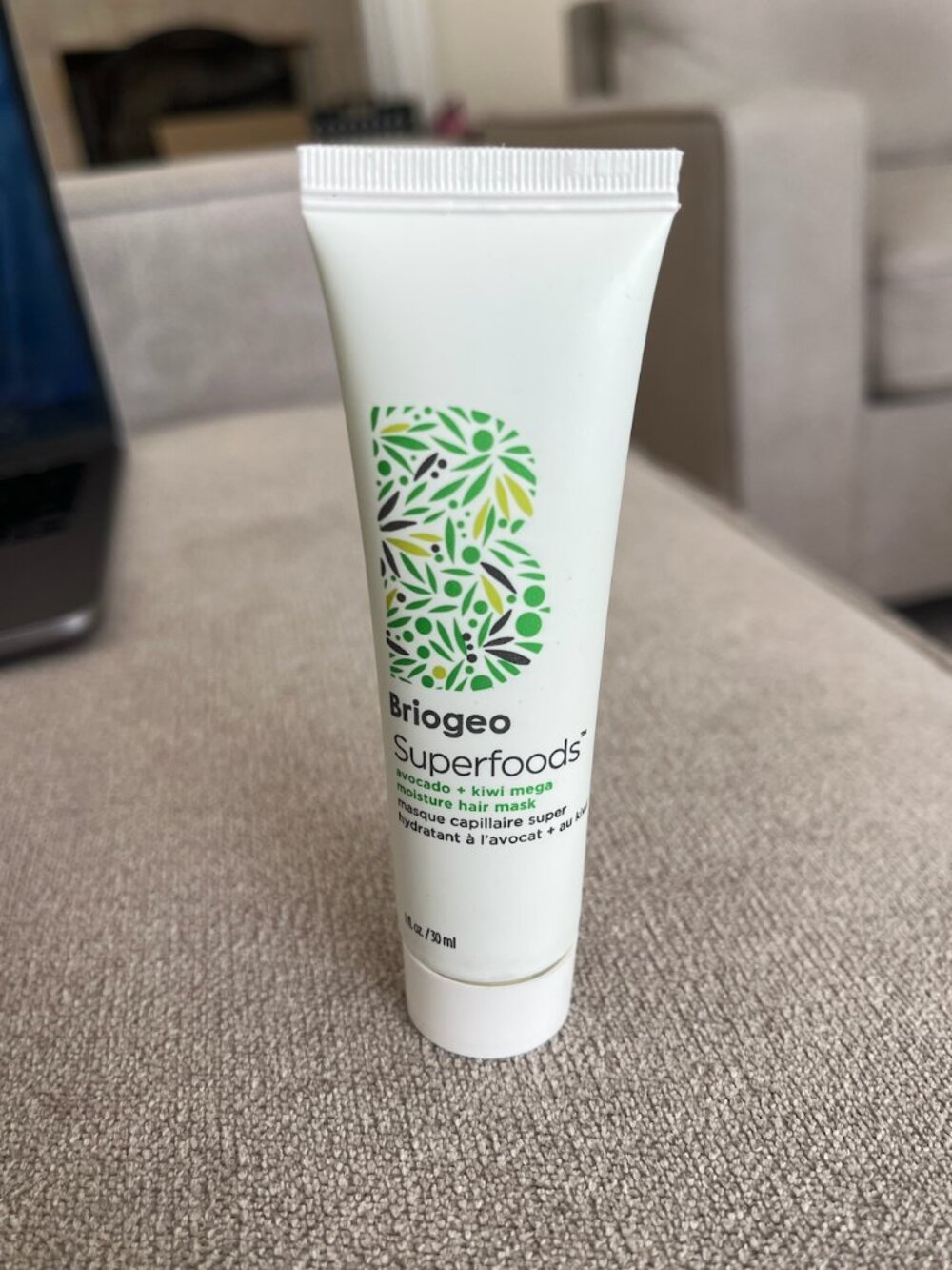 Briogeo Superfoods Avocado + Kiwi Mega Moisture Hair Mask in a 1 fl. oz./30 ml